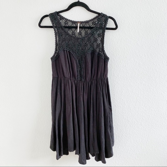 Free People Black Embroidered Mini Dress - Picture 2 of 8